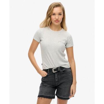 Geribbelde t-shirt met logo voor vrouwen superdry essential
