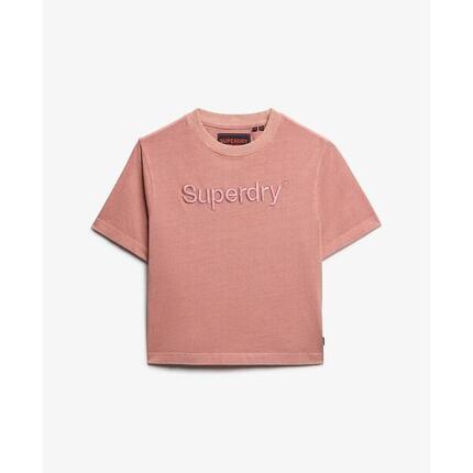 T-shirt droit ample brodé femme Superdry Core Logo