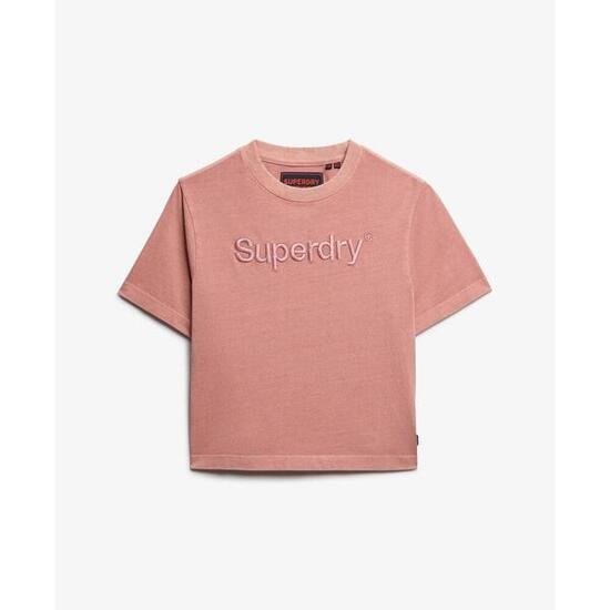 T-shirt droit ample brodé femme Superdry Core Logo