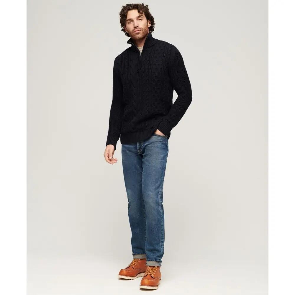 Pull demi zip en tricot Superdry Jacob Cable 3/5