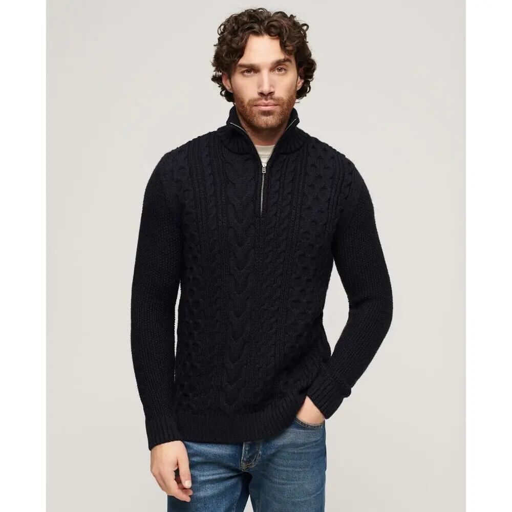 Pull demi zip en tricot Superdry Jacob Cable 2/5