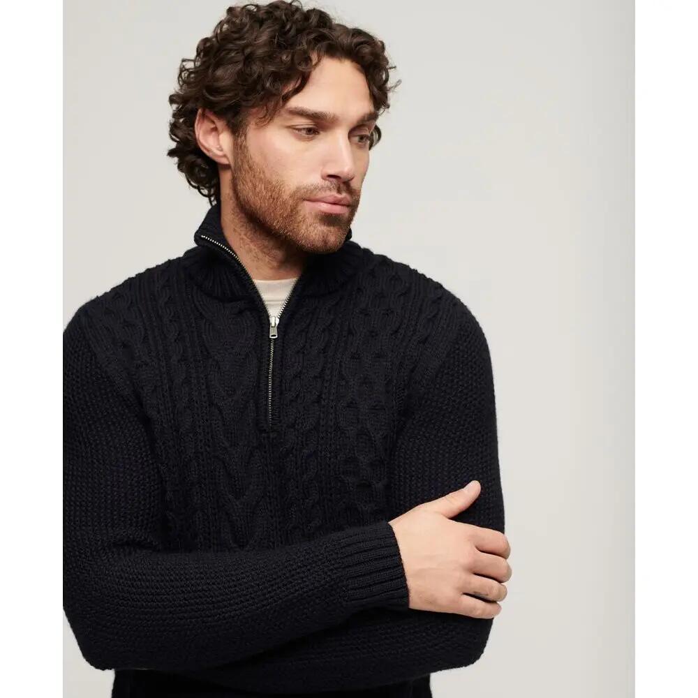 Pull demi zip en tricot Superdry Jacob Cable 5/5