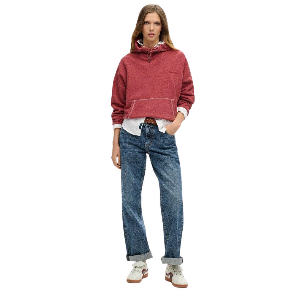 Überfärbter Kapuzenpullover für Damen Superdry Logo Essential 3/6