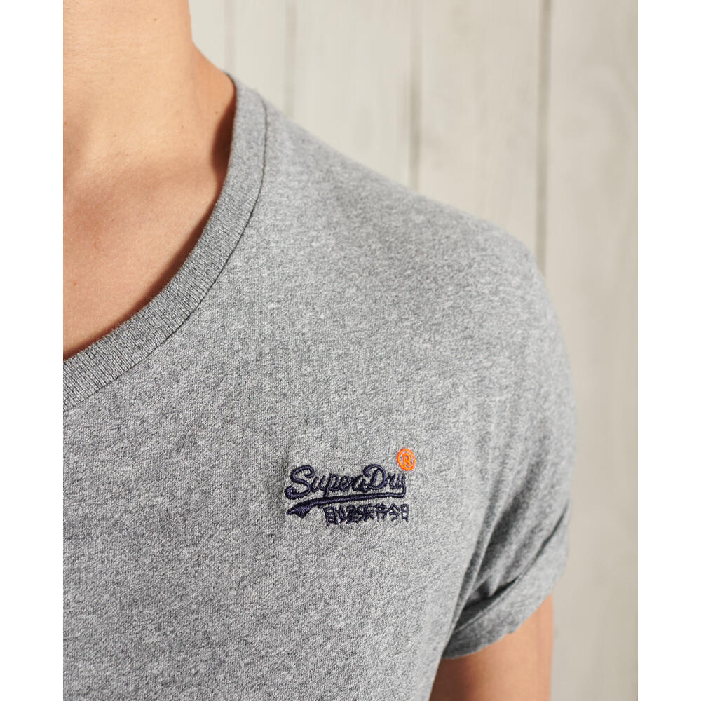 T-shirt classique à col Superdry V en coton bio 3/4