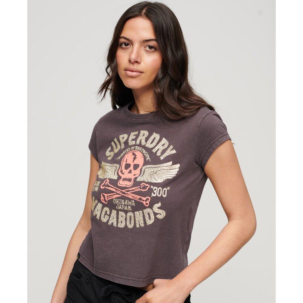T-shirt fantaisie à mancherons et motif affiches femme Superdry 3/6