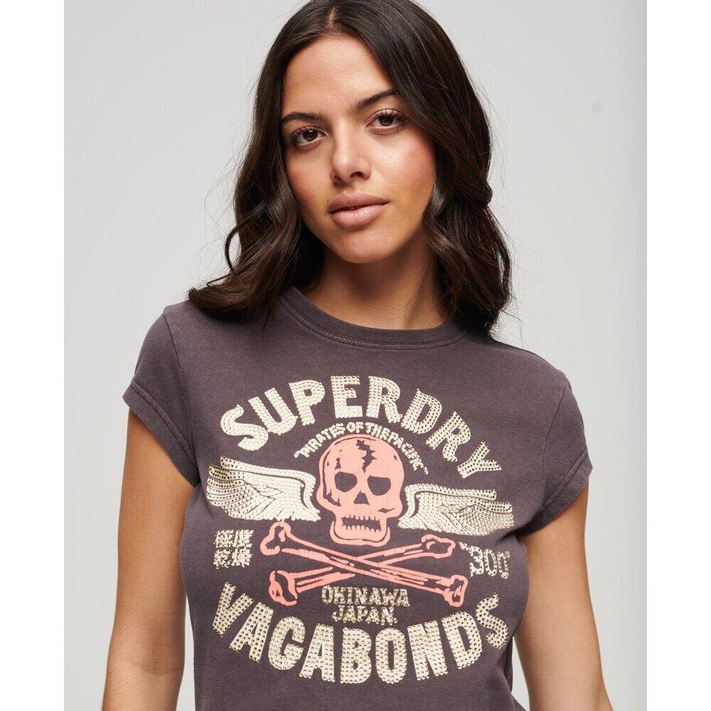T-shirt fantaisie à mancherons et motif affiches femme Superdry 4/6