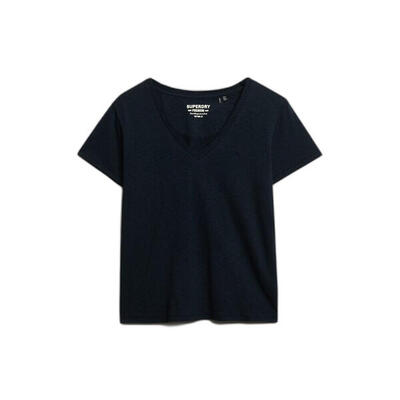 Dames-t-shirt met v-hals superdry slub emb de studios