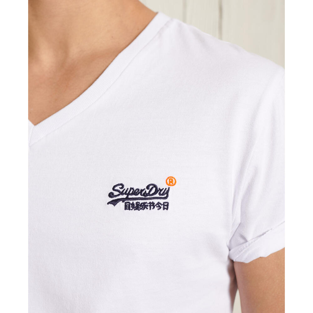 T-shirt classique à col Superdry V en coton bio 3/4