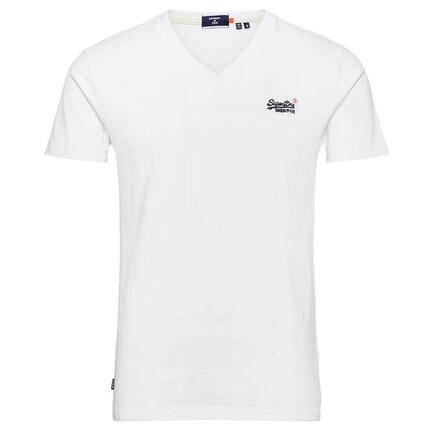 T-shirt classique à col Superdry V en coton bio