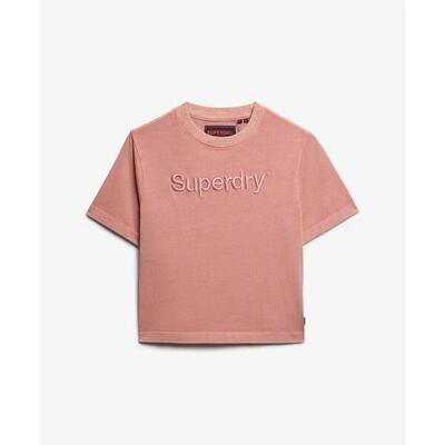 Ruim geborduurd t-shirt voor dames superdry core logo