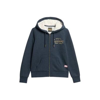 Dames hoodie met gouden rits en logo superdry luxe