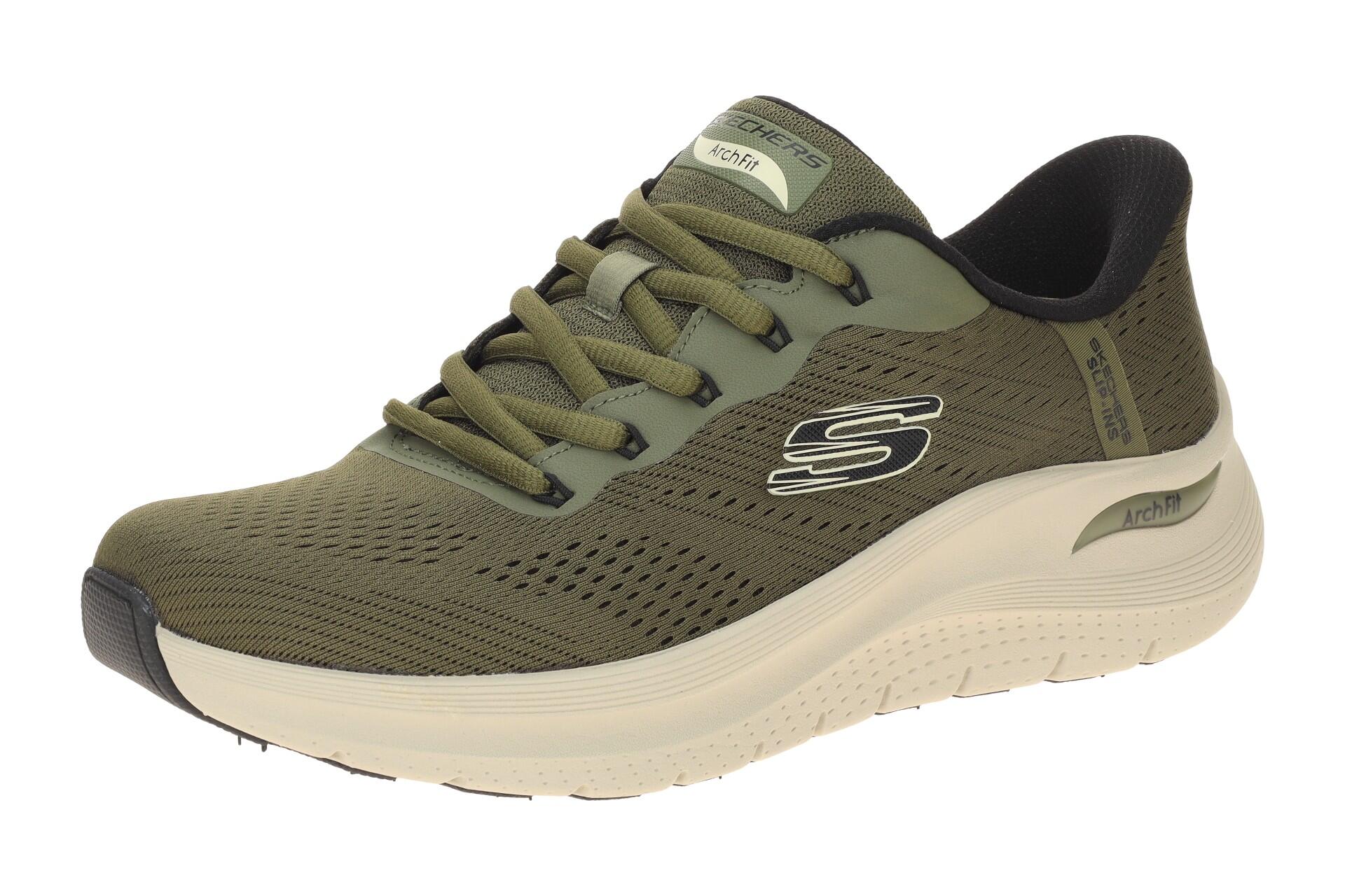 Skechers Arch Fit Herren Schuhe grün olive Slip Ins 232712 6/7