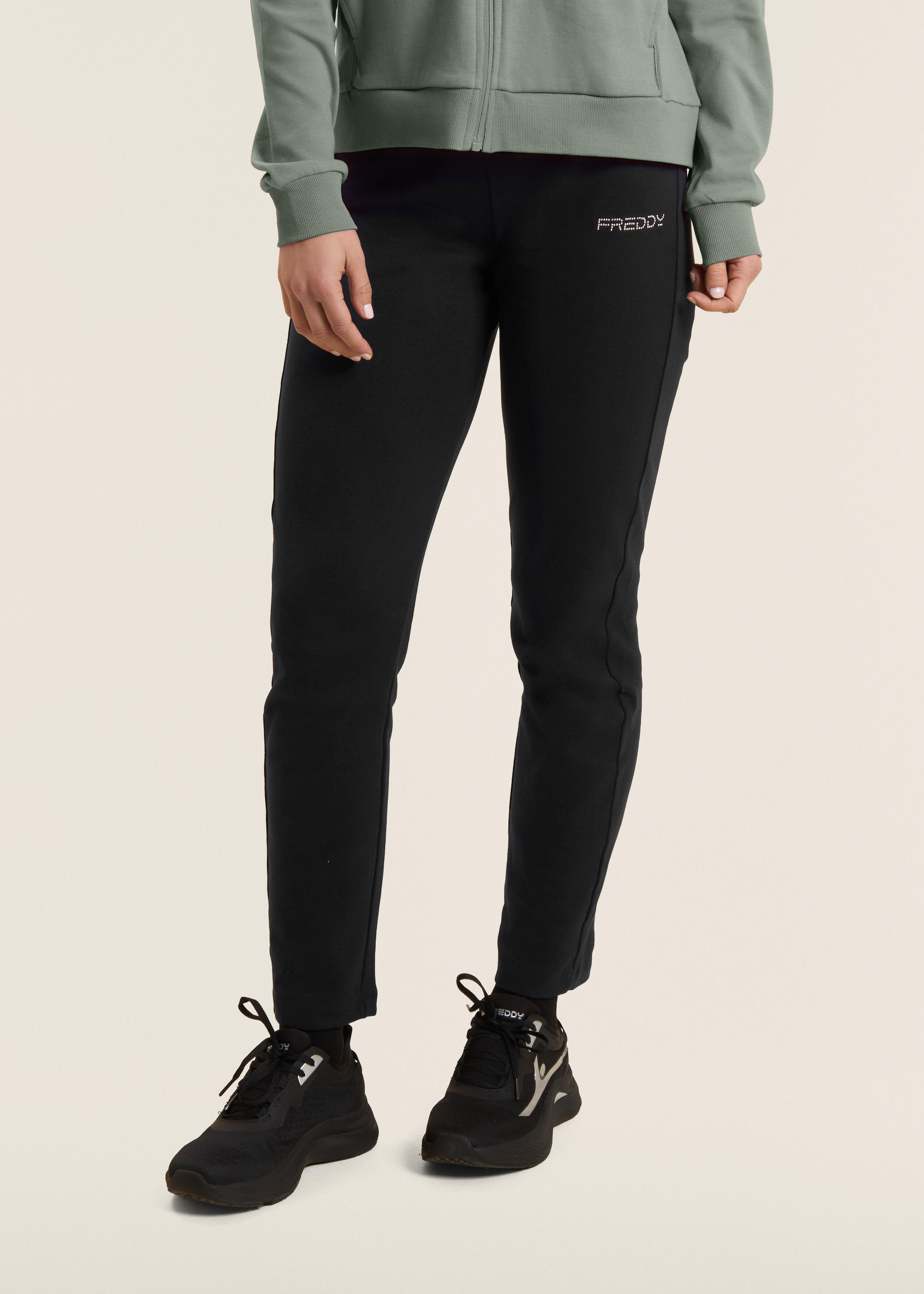 Jumpsuit met ritssluiting en hoge kraag, logo met parels 4/5