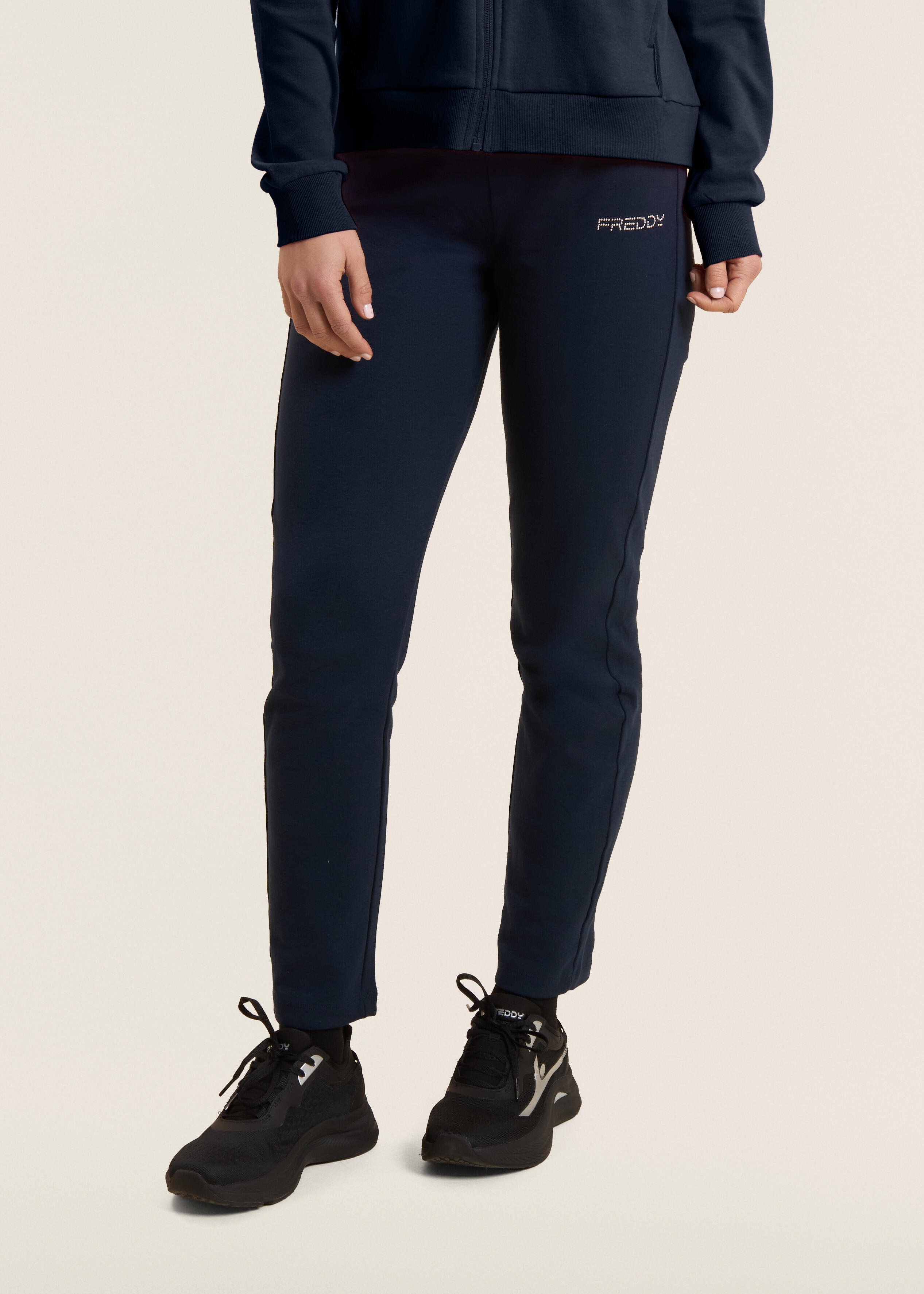 Jumpsuit met ritssluiting en hoge kraag, logo met parels 4/5