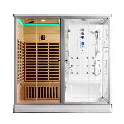 Combi Sauna Infrarouge Douche Hammam Boreal® IR-H-220G - gauche