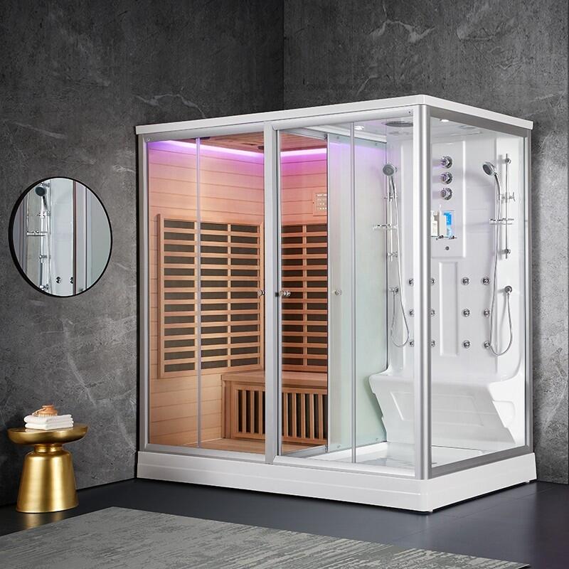 Combi Sauna Infrarouge Douche Hammam Boreal® IR-H-220G - gauche 2/7
