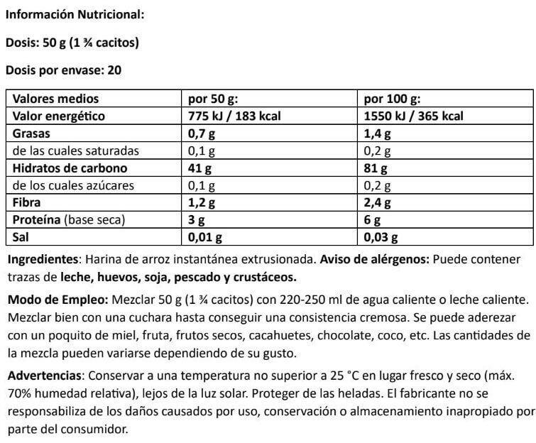 Cream of Rice (Crema de Arroz) - 1Kg Natural Amix Nutrition 3/4