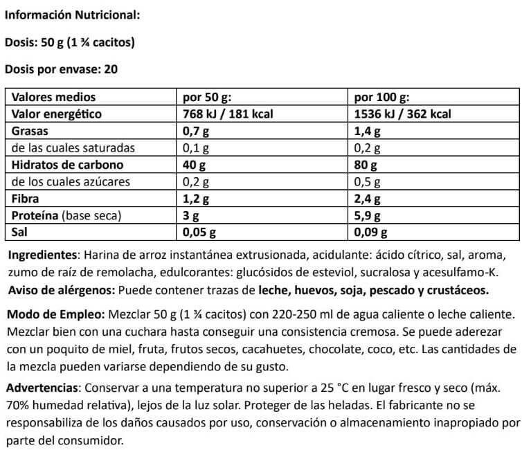 Cream of Rice (Crema de Arroz) - 1Kg Yogurt Fresa Amix Nutrition 3/4