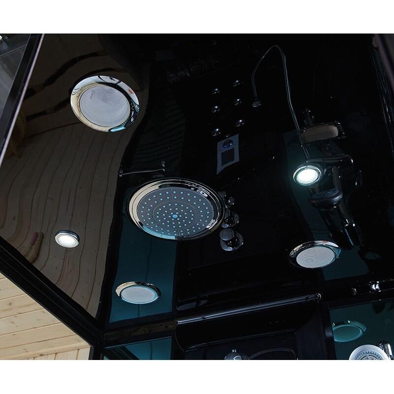 Combi Sauna Douche Hammam Boreal® SH220-D Black Edition - droite 3/7