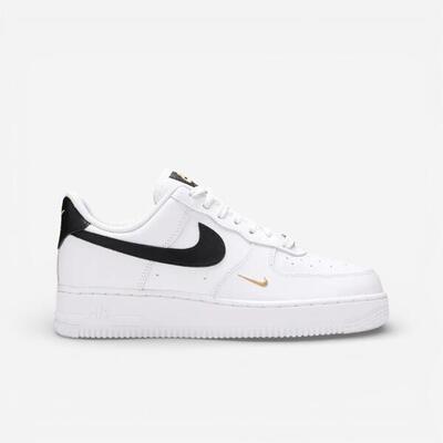 Nike air force 1 low '07 essential white black gold mini swoosh (women's)