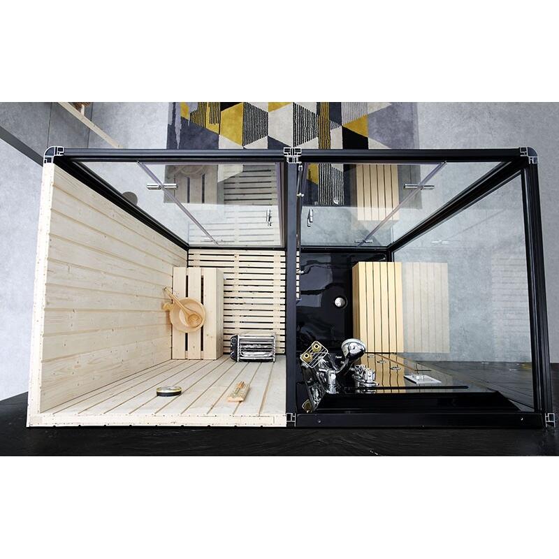 Combi Sauna Douche Hammam Boreal® SH180-D Black droite 3/7