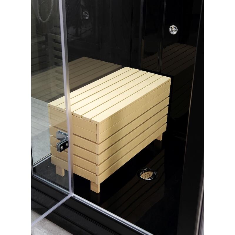 Combi Sauna Douche Hammam Boreal® SH180-D Black droite 6/7