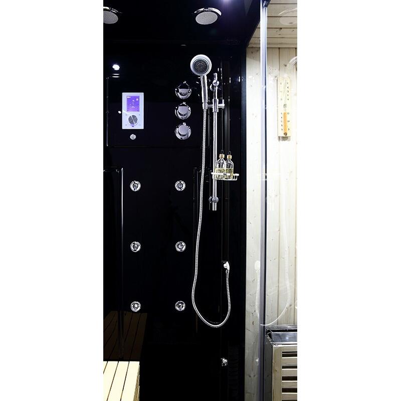 Combi Sauna Douche Hammam Boreal® SH180-D Black droite 4/7