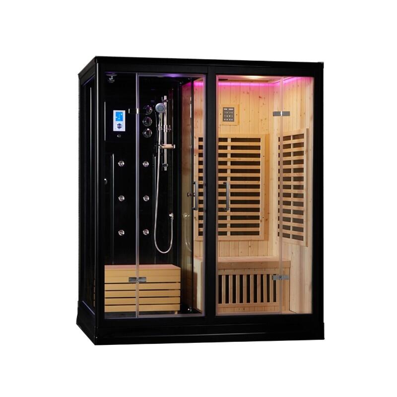 Combi Sauna Infrarouge Douche Hammam Boreal® IRH-180D - Droite 1/7