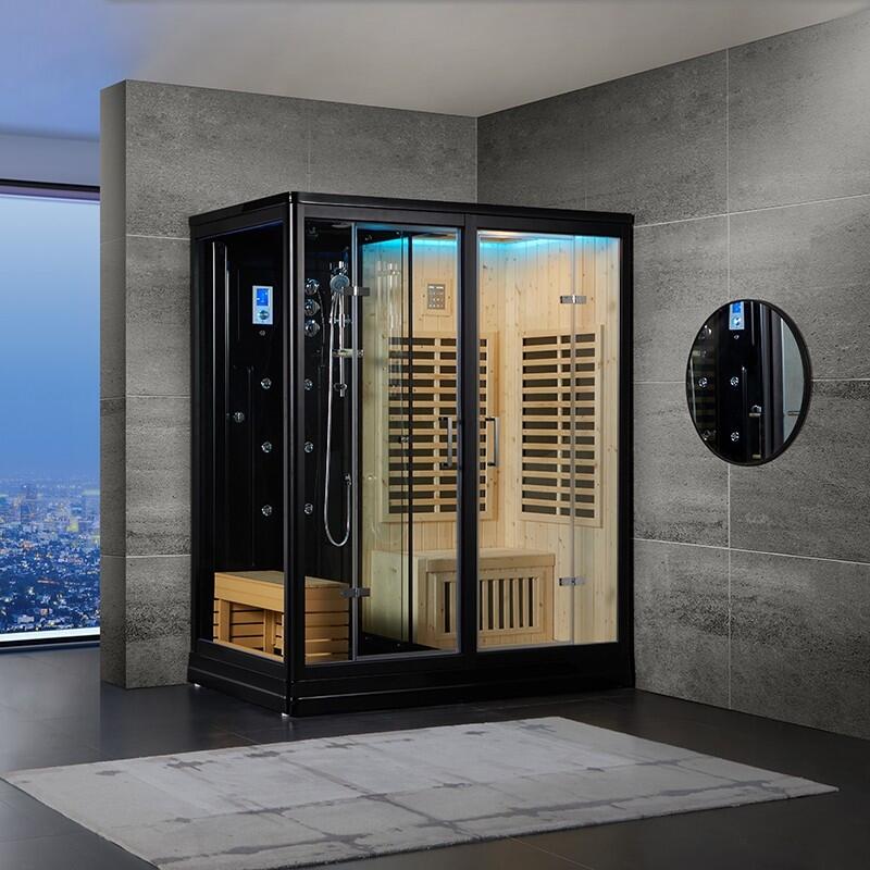 Combi Sauna Infrarouge Douche Hammam Boreal® IRH-180D - Droite 2/7