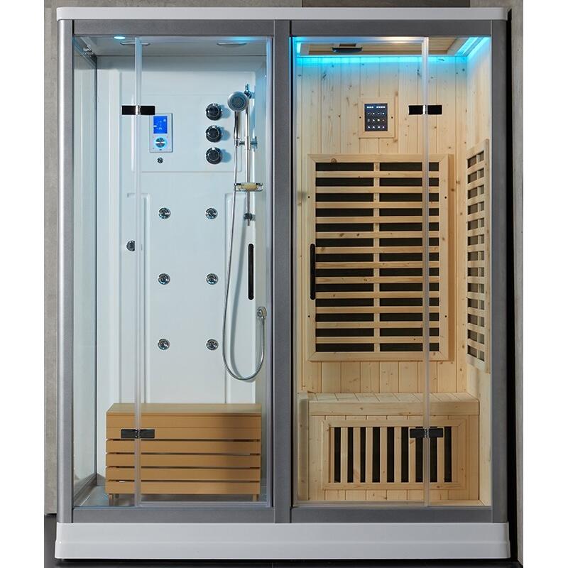 Combi Sauna Infrarouge Douche Hammam Boreal® IRH-180D - Droite 6/7