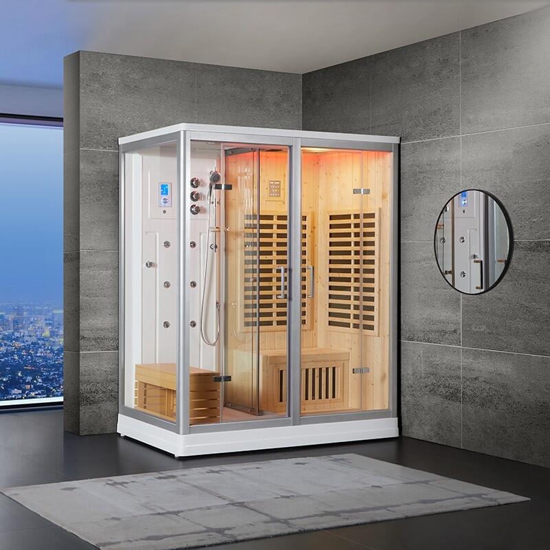 Combi Sauna Infrarouge Douche Hammam Boreal® IRH-180D - Droite 2/7