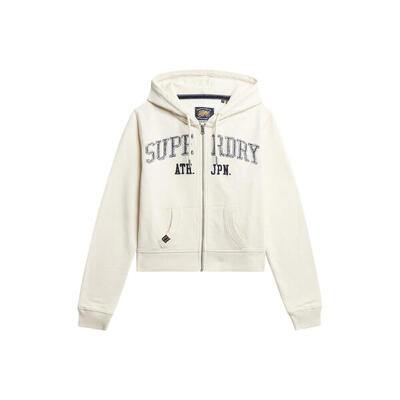 Korte casual dames hoodie met rits superdry athletic essentials