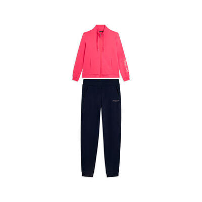 Jumpsuit met ritssluiting en hoge kraag, logo met parels op de mouw