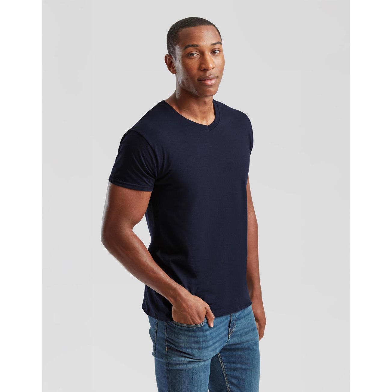 T-shirt in cotone con scollo a V Fruit of the Loom Iconic 150 3/5