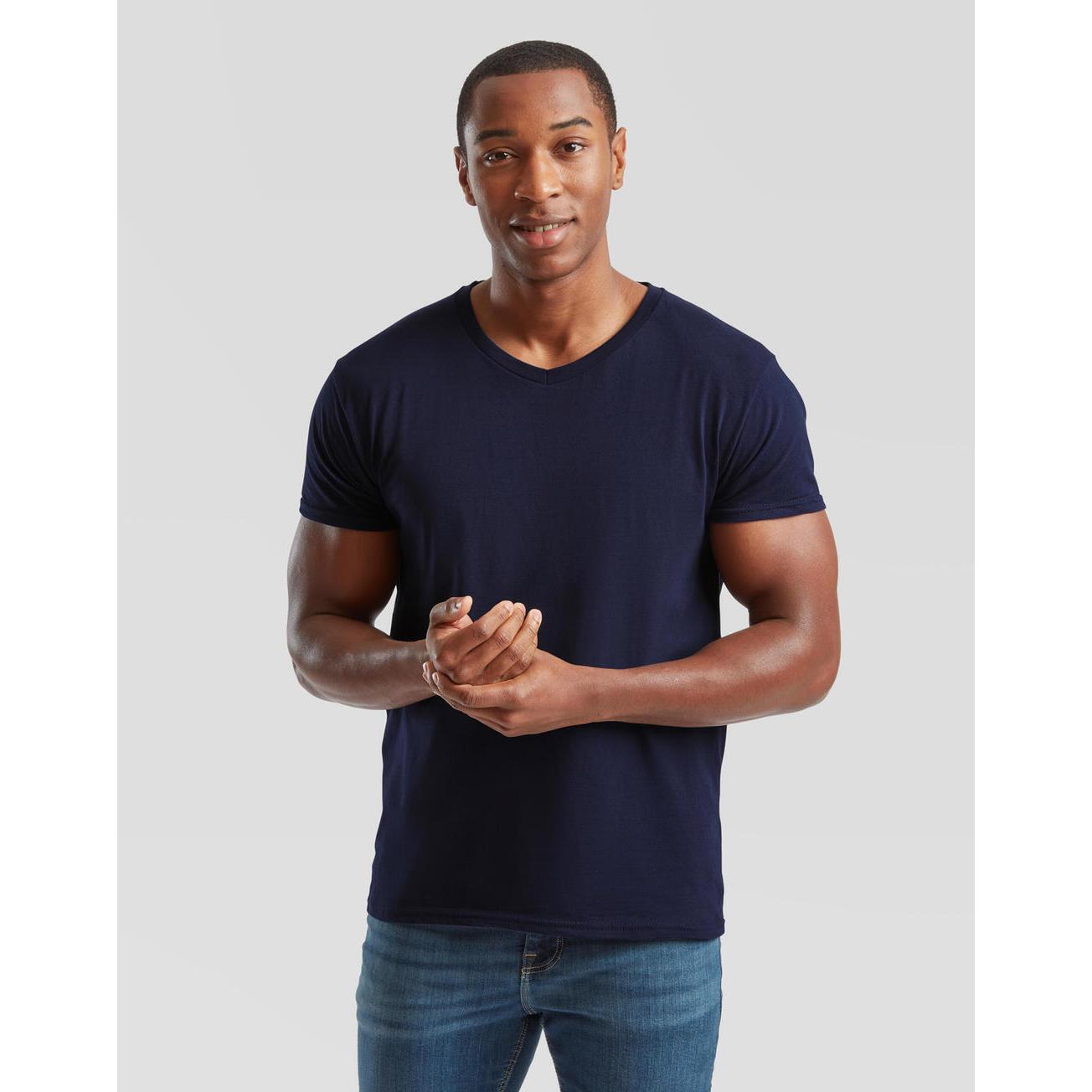 T-shirt in cotone con scollo a V Fruit of the Loom Iconic 150 2/5