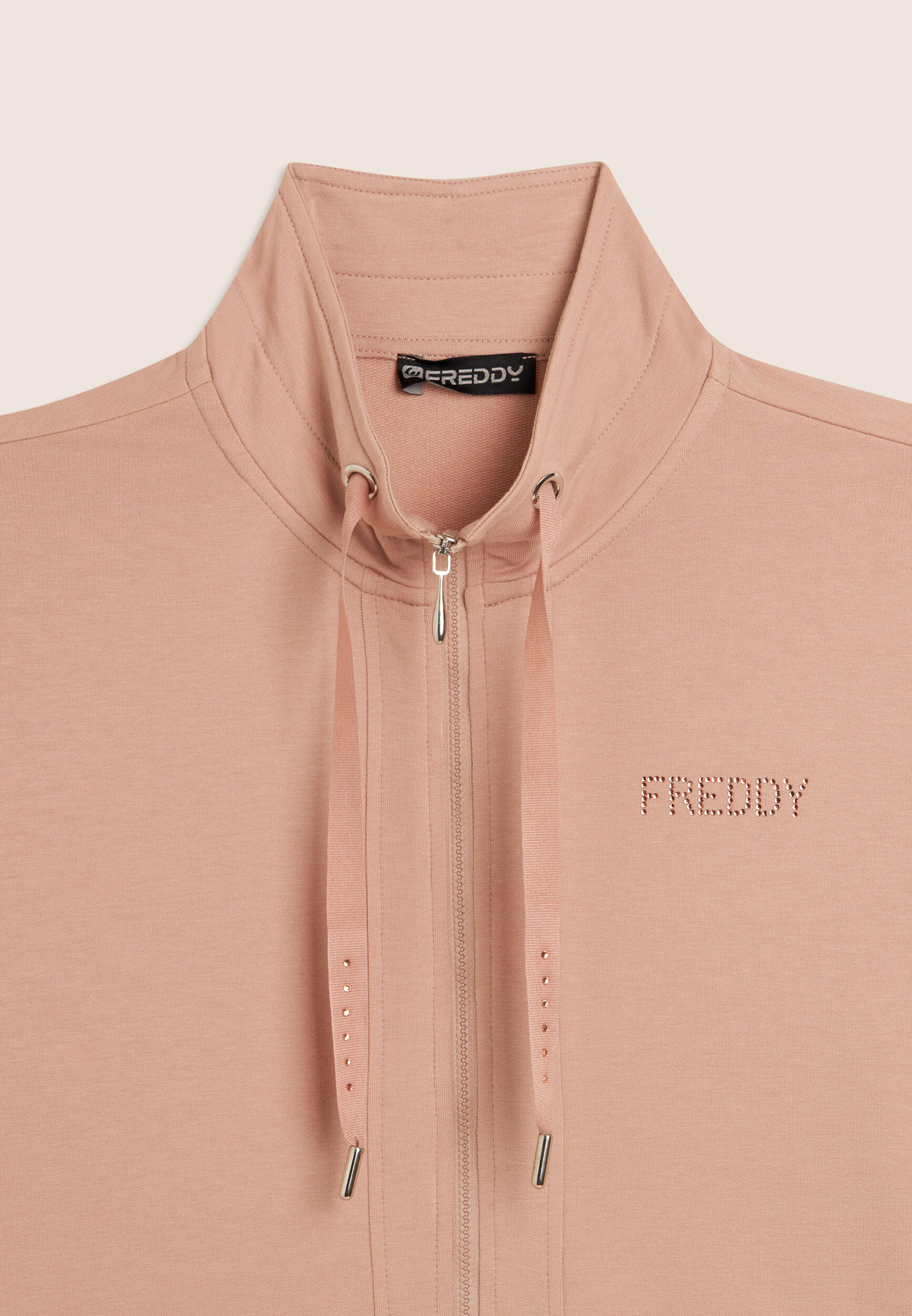 Sweat-shirt zippé et col montant avec le logo FREDDY en paillettes 7/7