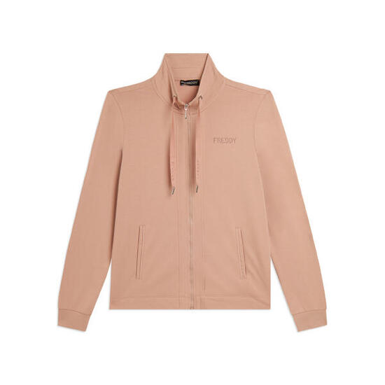 Felpa Zip e Collo Alto con logo FREDDY in strass