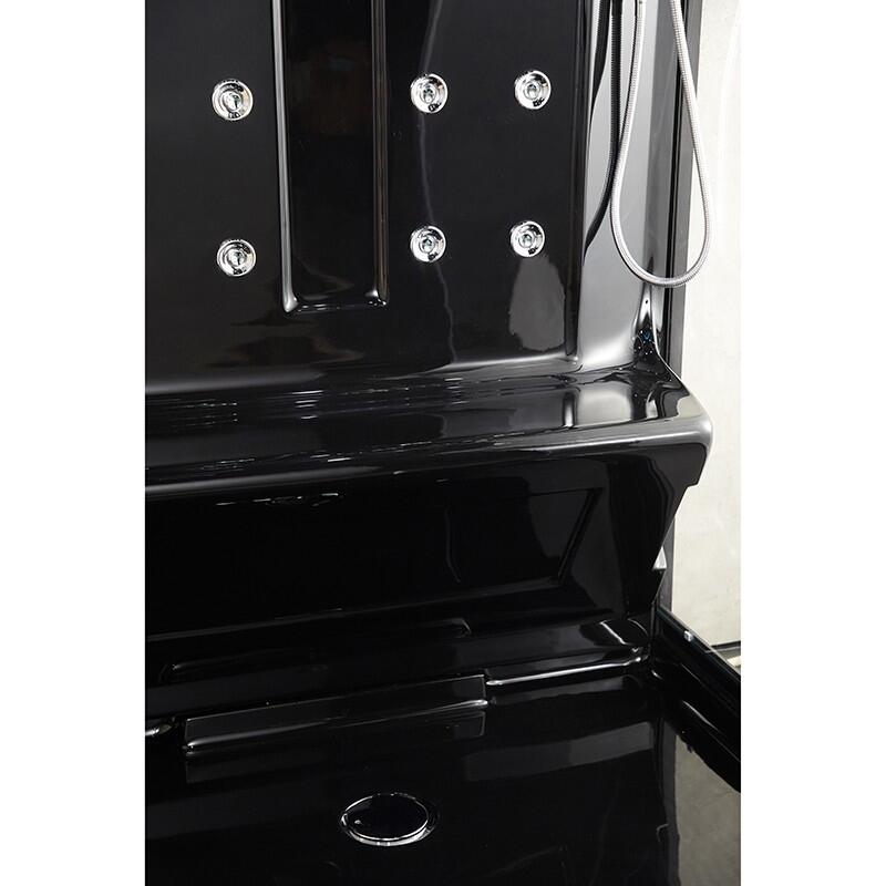 Combi Sauna Infrarouge Douche Hammam Boreal® IR-H-220G BLACK - gauche 3/7