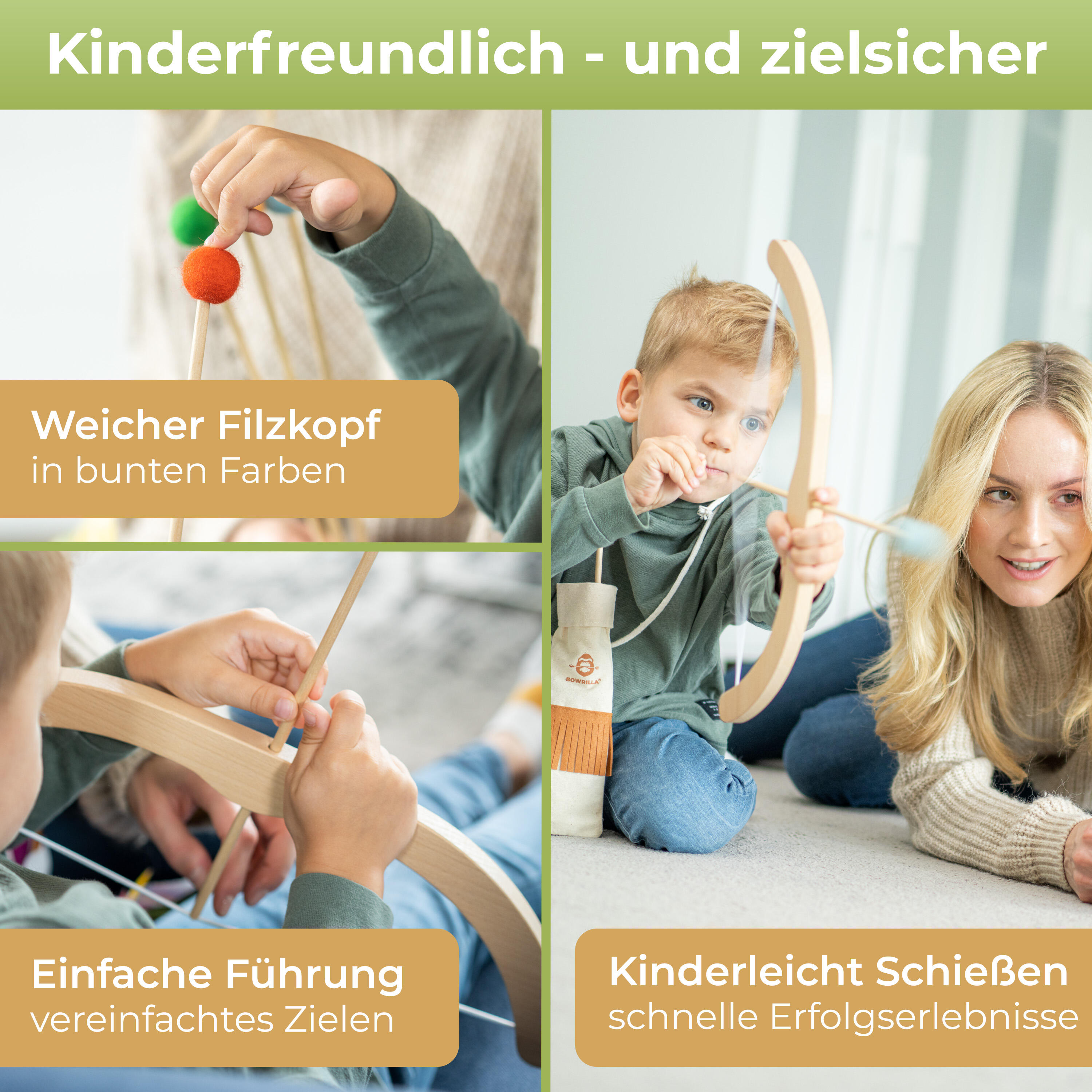 Pfeil und Bogen Kinder Holzspielzeug ab 3 Jahren 5/7