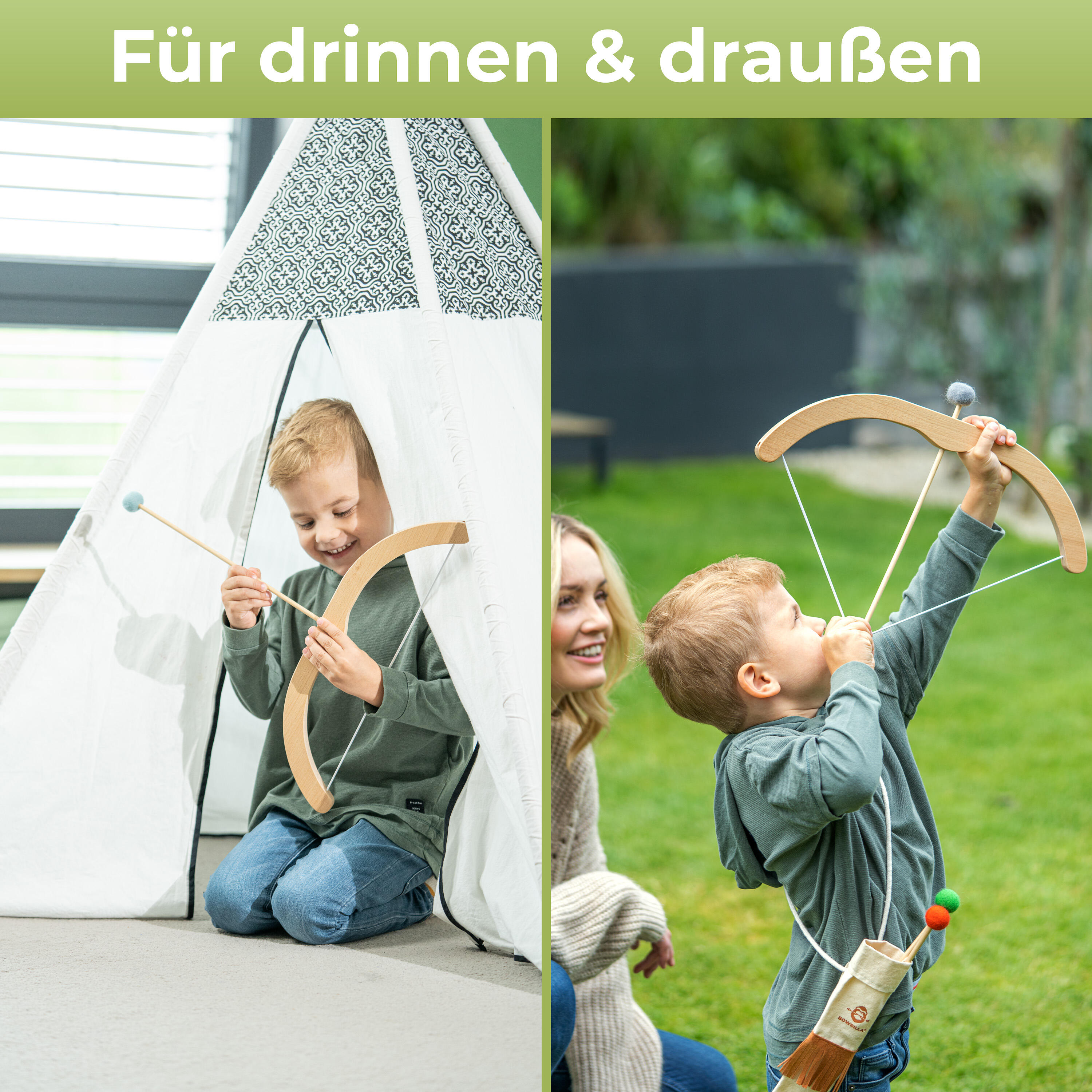 Pfeil und Bogen Kinder Holzspielzeug ab 3 Jahren 4/7
