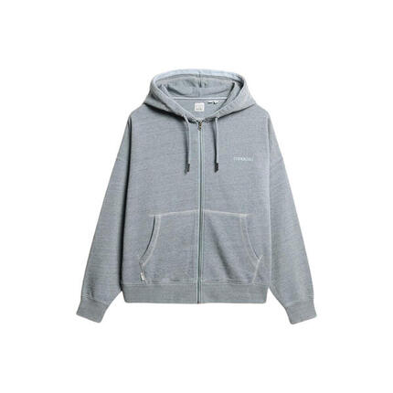 Überfärbter Damen Kapuzenpullover mit Reißverschluss Superdry Logo Essential