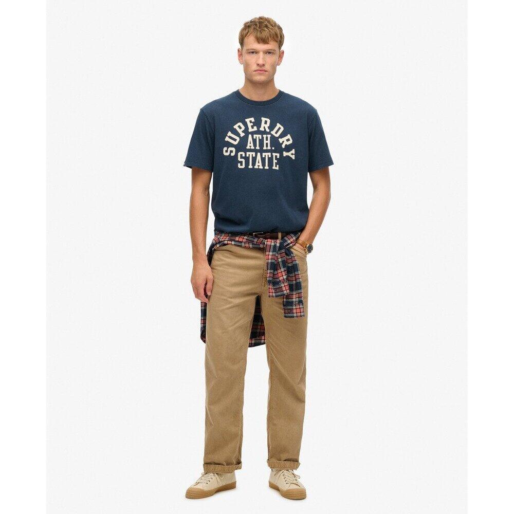 Haut Superdry Sportswear Athletic Homme Taille S - Coton, Manches Longues, Bleu, Occasion Très Bon état