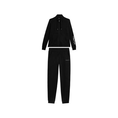 Jumpsuit met ritssluiting en hoge kraag, logo met parels op de mouw