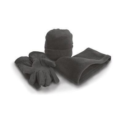 Elastische set van handschoenen, sjaal en muts result