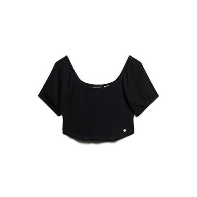Dames-t-shirt superdry smocked woven