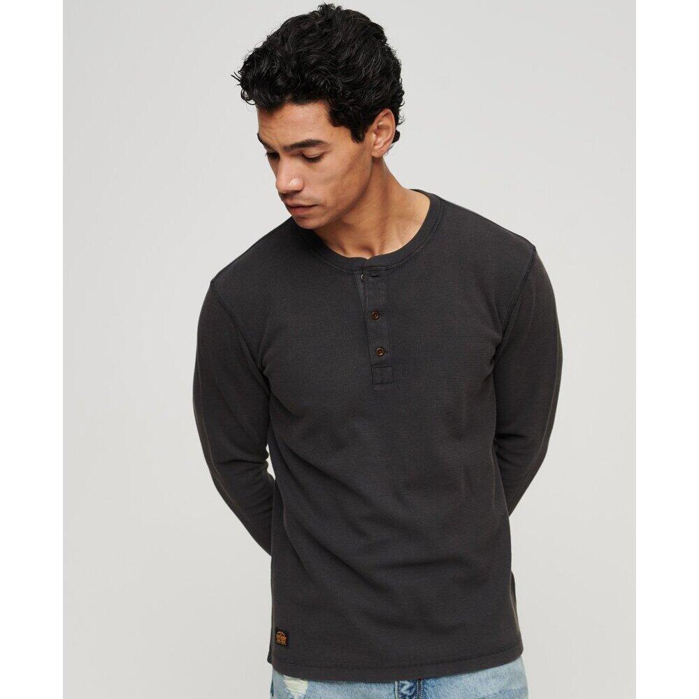 T-shirt manches longues col tunisien gaufré Superdry 2/4