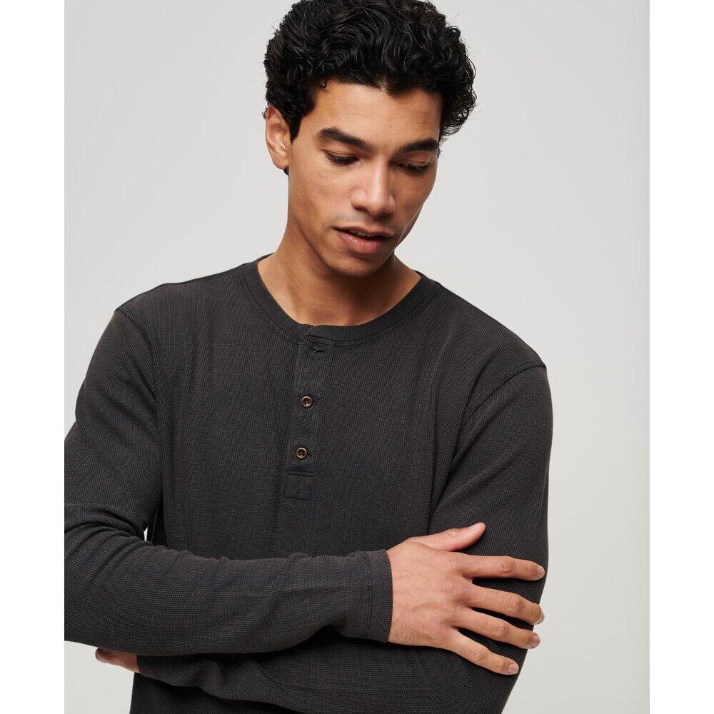 T-shirt manches longues col tunisien gaufré Superdry 4/4