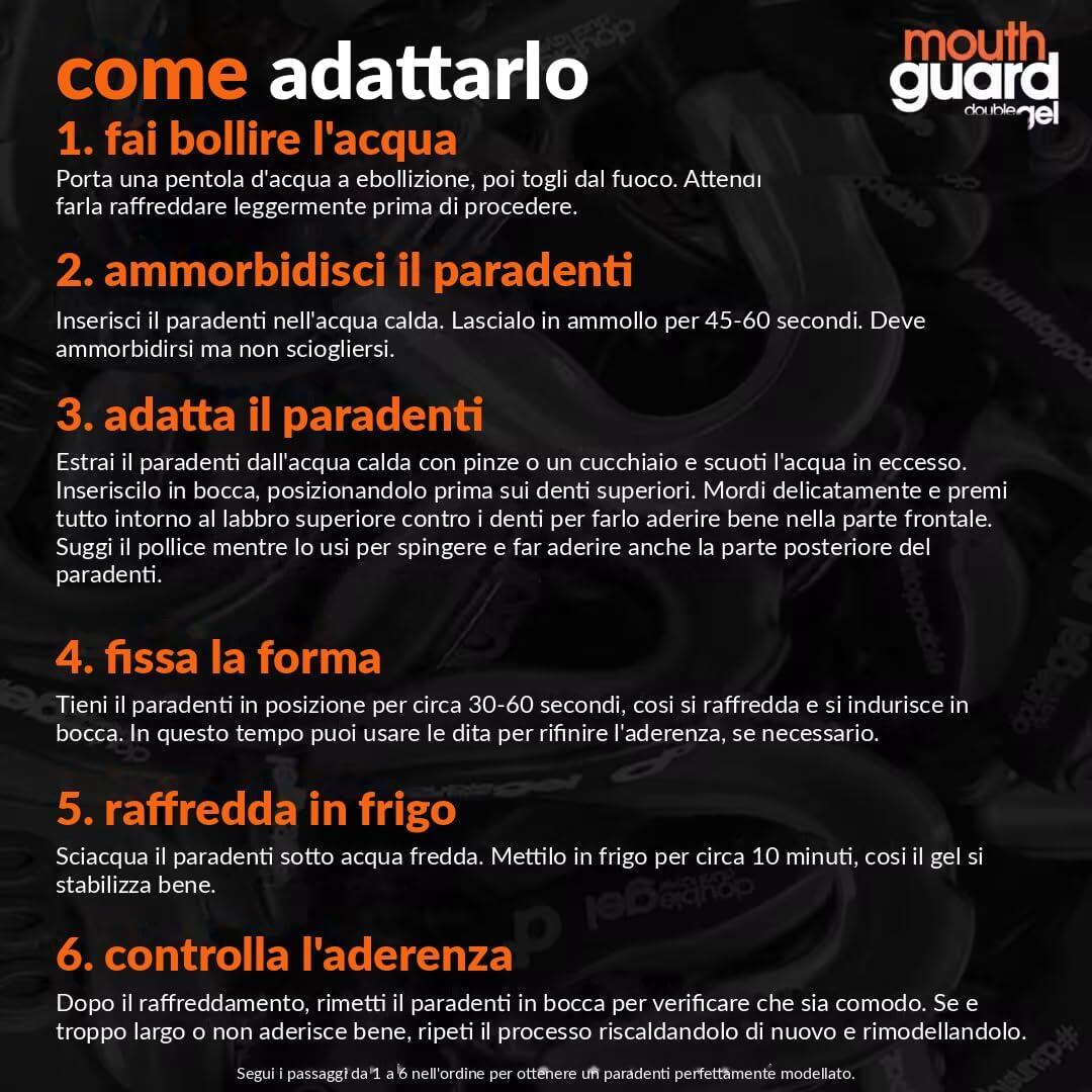 Paradenti [modellabile doppio strato gel con custodia] confezione da 6 pz | 12+ 3/7