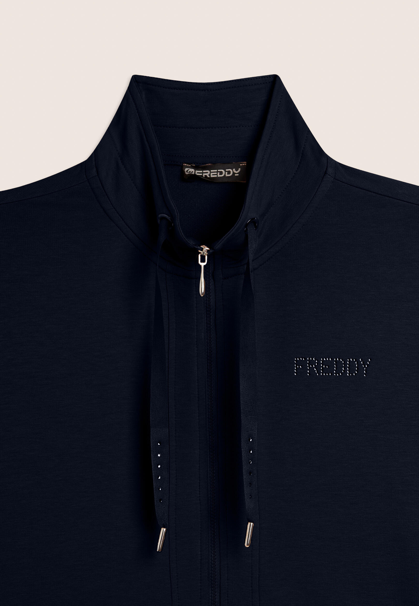 Felpa Zip e Collo Alto con logo FREDDY in strass 7/7
