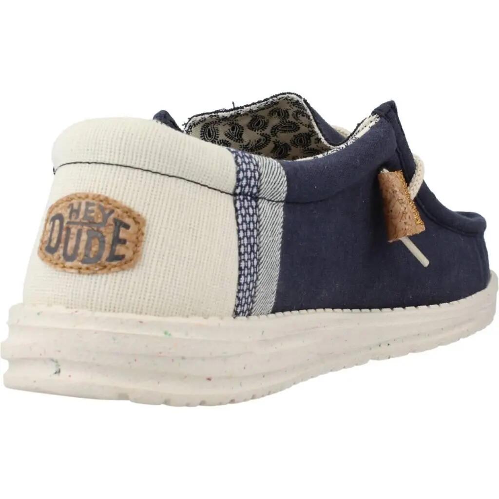 Buty HEY DUDE WALLY LINEN NATURAL Niebieski 3/5
